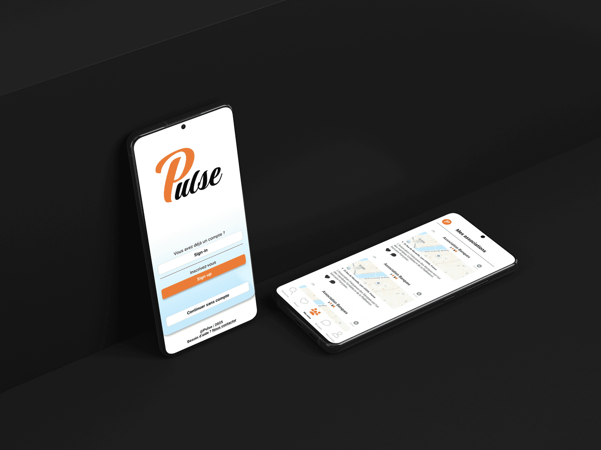 Mockup application mobile Pulse