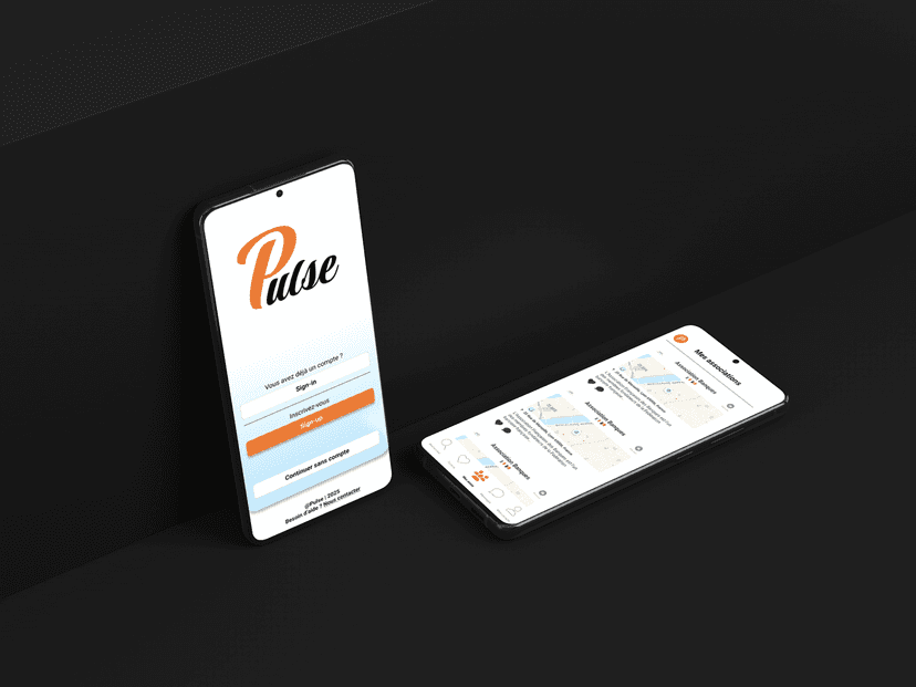 Mockup application mobile Pulse