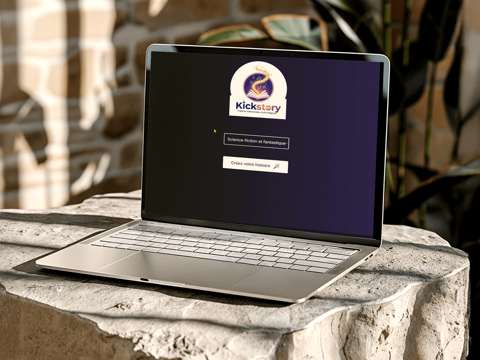 Mockup application Kickstory sur MacBook